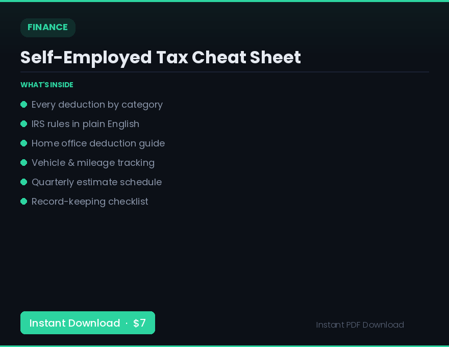 Tax Cheat Sheet